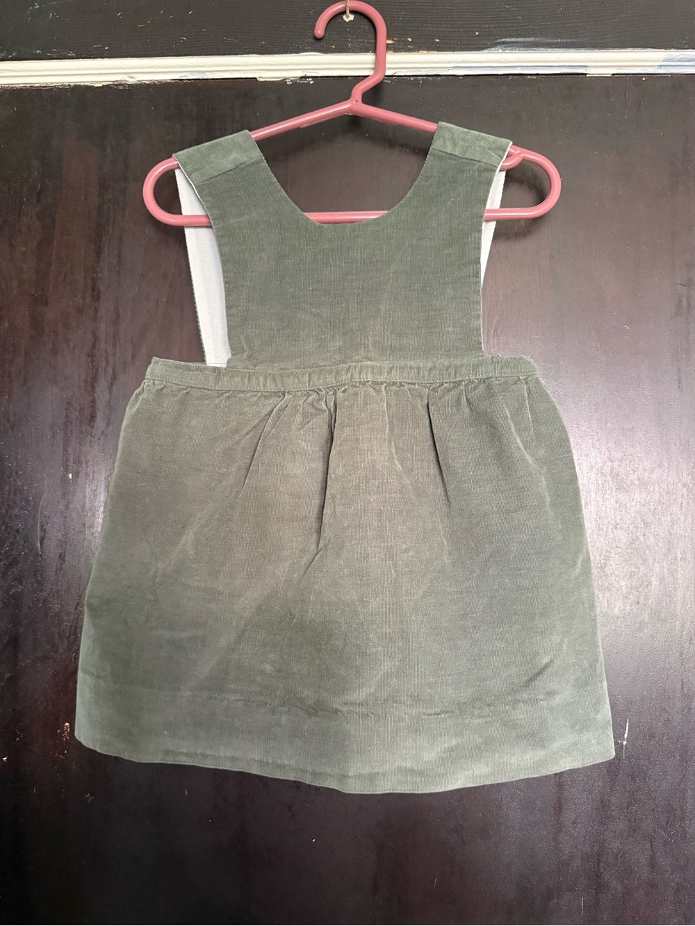 La Coqueta 2T / 2Y Sage Green Corduroy Pinafore Dress Jumper